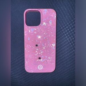 Pink opal shell loopy case